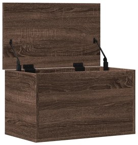 barna tölgy színű szerelt fa tárolóláda 60 x 35 x 35 cm