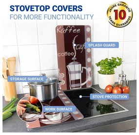 Edzett üveg tűzhely fedőlap szett 2 db-os 30x52 cm Coffee – Maximex