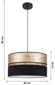 Csillár zsinóron LIMA 1xE27/60W/230V arany/fekete