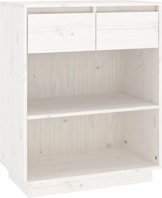 vidaXL fehér tömör fenyőfa tálalószekrény 60 x 34 x 75 cm