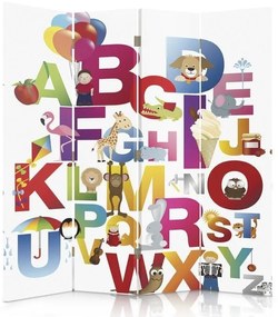 Gario Paraván Színes ábécé Méret: 145 x 170 cm, Kivitelezés: Klasszikus paraván