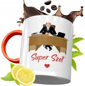 Narancssárga Bögre Főnöknek Ajándék fényképes nyomtatással