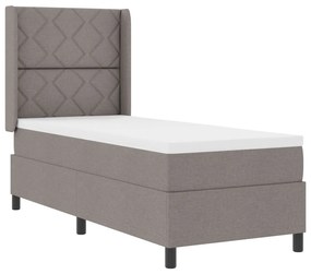 Boxspring Ágy Matraccal és LED Fényekkel, Szürkésbarna, 80x200 cm Szövet