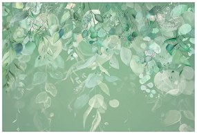 Tapéta pasztell zöld levelek