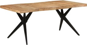 vidaXL fekete tömör akácfa étkezőasztal 180 x 90 x 77 cm