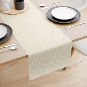 Goldea luxus teflonbevonatú  asztali futó - tej színű, nagy ornamentekkel 20x120 cm