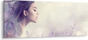Levendulás nő képe (120x50 cm)