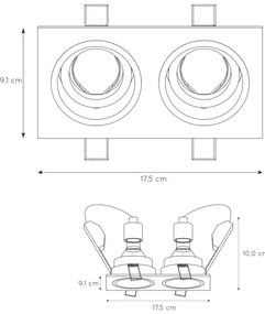 Lucide 22959/02/30 - Beépíthető lámpa EMBED 2xGU10/50W/230V fekete
