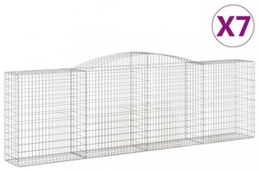 7 db íves horganyzott vas gabion kosár 400x50x120/140 cm