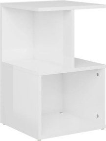 vidaXL magasfényű fehér szerelt fa éjjeliszekrény 35 x 35 x 55 cm