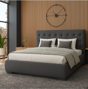 Aria kárpitozott ágy + rácsos rács + matrac EMI