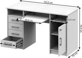 PC asztal, fehér, B9 NEW