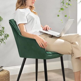 Étkezőszék bársonyhuzattal zöld