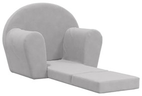 világosszürke puha plüss gyerek kanapéágy