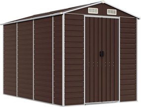 vidaXL barna horganyzott acél kerti fészer 191 x 300 x 198 cm