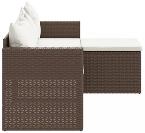 barna polyrattan kerti ülőgarnitúra