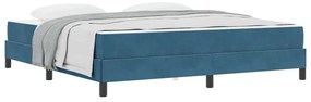 Boxspring ágy matraccal Sötét kék 180 x 200 cm Bársony