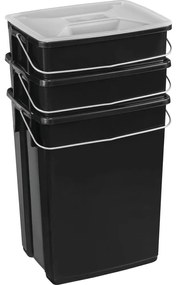 Fekete műanyag szelektív szemetes készlet 3 db-os 2x10+6 l Biobox – Curver