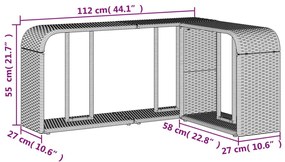 2 db szürke polyrattan tárolópolc
