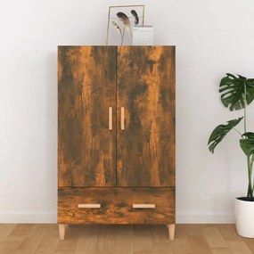 füstös tölgy színű szerelt fa magasszekrény 70 x 31 x 115 cm