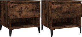 vidaXL 2 db füstös tölgy színű szerelt fa kisasztal 50 x 46 x 50 cm