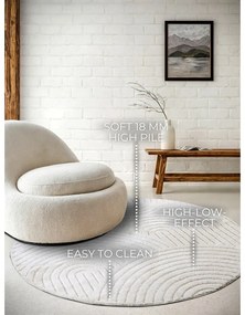 Fehér kerek szőnyeg ø 160 cm Panglao New York White – Elle Decoration