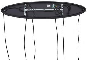 Modern fekete függőlámpa fehér üveggel, téglalap alakú, 6-lámpás - Misty