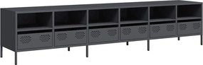 vidaXL antracitszürke hidegen hengerelt acél TV-szekrény 202x39x43,5cm