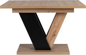 Stół CLARK Rozkładany 120-160 cm Dąb Artisan/Czarny