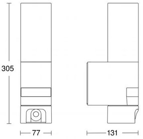 Steinel 065829 - LED Kültéri lámpa érzékelővel L 620 LED/13,5W/230V IP44