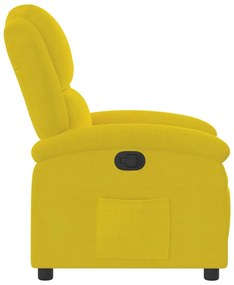 sárga bársony dönthető fotel