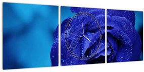 Kék rózsa képe (órával) (90x30 cm)
