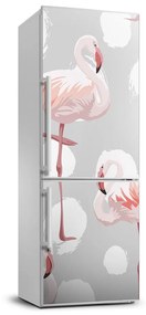 Hűtő matrica Flamingók és pontok FridgeStick-70x190-f-114969218
