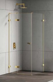 New Trendy Eventa Gold Shine zuhanykabin 120x90 cm négyszögletes arany fényes/átlátszó üveg EXK-4715