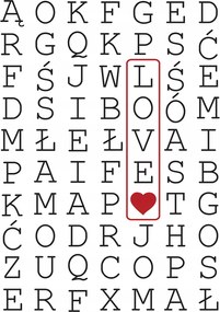 Flizelin fotótapéta Vagy A szeretet szíve Betűk Grafika 184x254 +ragasztó