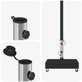 fekete gránit napernyőtalp 45 x 25 x 8 cm