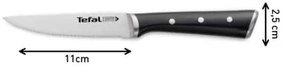 Tefal - 4 darabos rozsdamentes acél steakkés készlet ICE FORCE 11 cm, króm/fekete