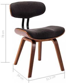 4 db szürke hajlított fa és szövet étkezőszék