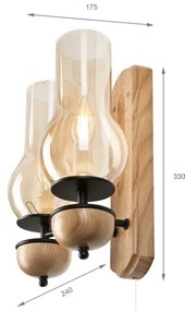 Brilagi - LED Fali lámpa COTTAGE 2xE14/40W/230V tölgy/barna