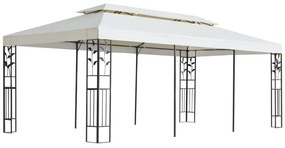 fehér acél pavilon dupla tetővel 6 x 3 m
