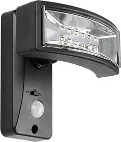 Rabalux valpovo napelemes kültéri fali lámpa 2,4w 250lm ip44 fekete mozgásérzékelő fényérzékelő