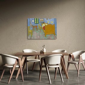 Üveg kép - Vincent van Gogh, The Bedroom, reprodukciók (70x50 cm)