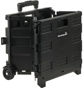 Keeeper Összecsukható bevásárlókocsi Olli 45 l Black, 45 l