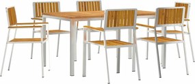 vidaXL Kültéri étkező szett 7 pcs Barna Tömör Akácfa