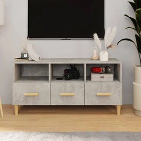 Betonszürke szerelt fa tv-szekrény 102 x 36 x 50 cm