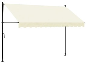 krémszínű szövet és acél feltekerhető napellenző 300 x 150 cm