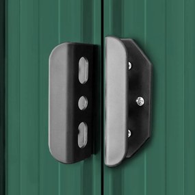 zöld fém kerti fészer