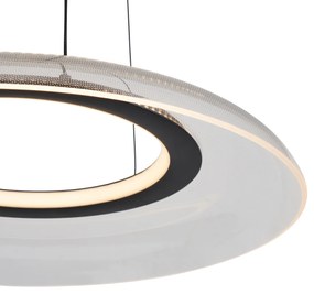 Design függőlámpa fekete és átlátszó, 3 lépésben dimmelhető - Scacrylic