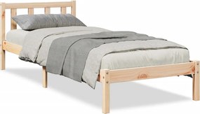 vidaXL tömör fenyőfa extra hosszú ágykeret matrac nélkül 90 x 220 cm