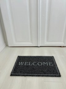 &#039;Welcome&#039; antracit szennyfogó szőnyeg 40x70 cm